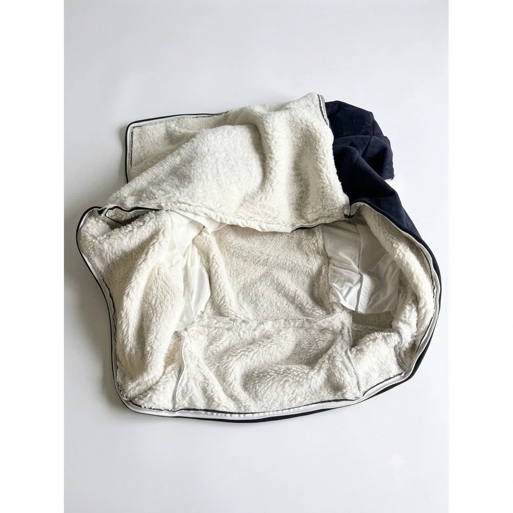 Pottery Barn Kids Anywhere Chair Slipcover 2012 Faux Suede/Fur Navy Blue Regular